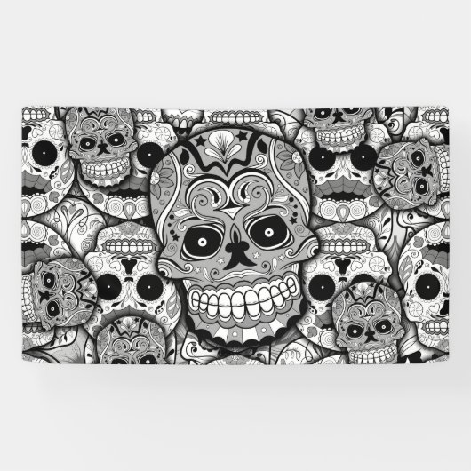 Sugar Skulls Pattern Spandoek (Horizontaal)