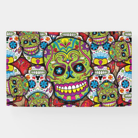Sugar Skulls Pattern Spandoek (Horizontaal)