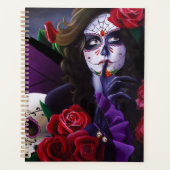 Sugar Skulls Red Roses Paarse Planner (Voorkant)