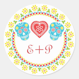 Sugar Skulls rond sticker