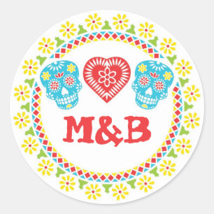 Sugar Skulls rond sticker