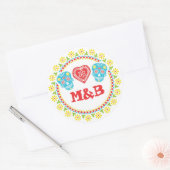 Sugar Skulls rond sticker (Envelop)