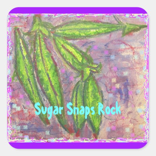 Sugar Snaps Rock Vierkante Sticker (Voorkant)