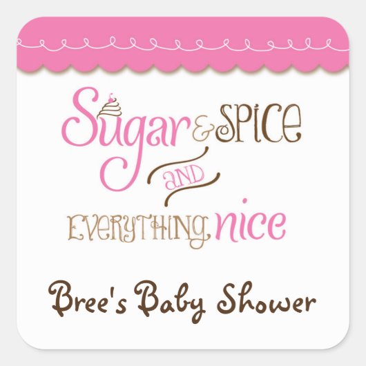 Sugar Spice & Alles Leuk Feestgunst Sticker (Voorkant)