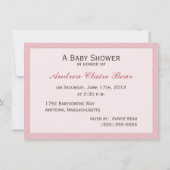 Sugar & Spice Baby Girl Pink Shower Uitnodiging (Achterkant)