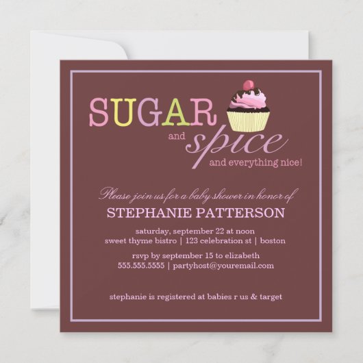 Sugar & Spice C'est une invitation pour les Baby s (Devant)