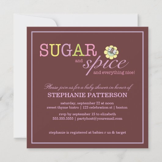 Sugar & Spice C'est une invitation pour les Baby s (Devant)