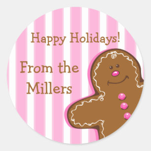 Sugar & Spice Gingerbread Custom Gift Label Sticke
