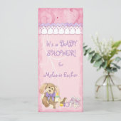 Sugar & Spice, Meisje Baby shower Uitnodiging (Staand voorkant)