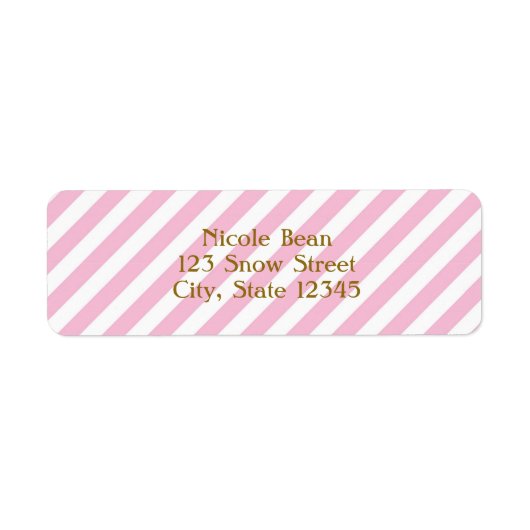 Sugar & Spice Roze Gestreepte Kaart Adresetiketten Etiket (Voorkant)