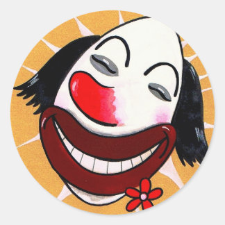 Sugar Weasel de Clown Cartoon Head Ronde Sticker
