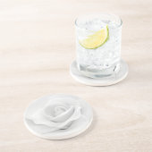 Sugar White Rose Zandsteen Onderzetter (Zijkant)