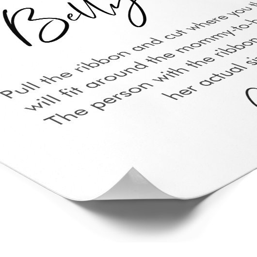 SUGARBOO Hoe groot is haar buik Baby shower spel Poster (Hoek)