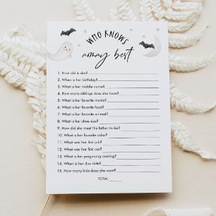 SUGARBOO Wie weet mama beste Baby shower spel Kaart