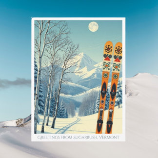 Sugarbush Vermont skivakantie ansichtkaart Briefkaart