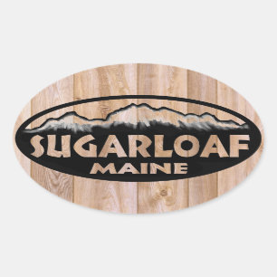 Sugarloaf Maine houten ovale stickers