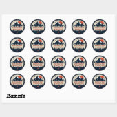 Sugarloaf Maine Mountain Retro  60s Ski Ronde Sticker (Vel)