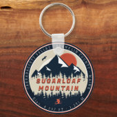 Sugarloaf Maine Mountain Retro 60s Ski Sleutelhanger (Voorkant)