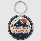 Sugarloaf Maine Mountain Retro 60s Ski Sleutelhanger (Achterkant)