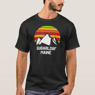 Sugarloaf Maine Mountain Retro Cirkel Graphics T-shirt