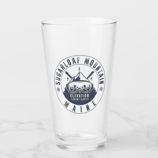 Sugarloaf Maine Mountain  Ski Souvenir Glas (Voorkant)