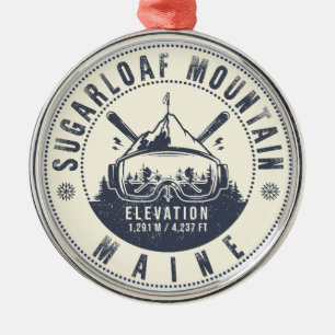 Sugarloaf Maine Mountain Ski Souvenir Metalen Ornament
