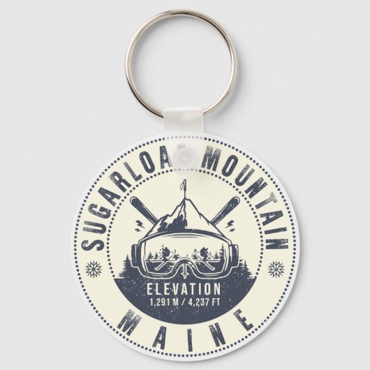 Sugarloaf Maine Mountain  Ski Souvenir Sleutelhanger (Voorkant)