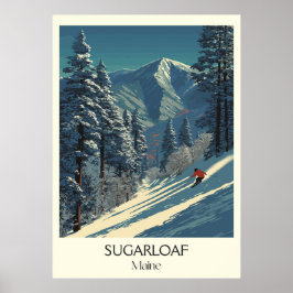Sugarloaf Maine Ski Resort Mountain Art Poster
