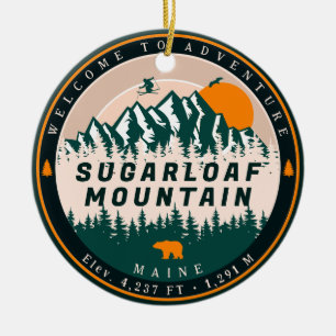 Sugarloaf Mountain Maine Skiën Sunset Souvenir Keramisch Ornament