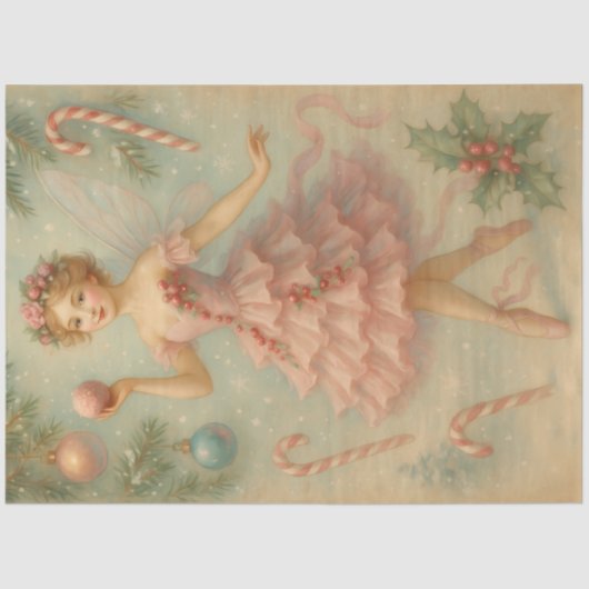 Sugarplum Fairy Christmas Ballet Decoupage Paper Tissuepapier (Voorkant)