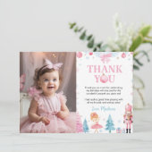 Sugarplum Fairy Kerstmis Verjaardag Foto Dank u Bedankkaart (Staand voorkant)