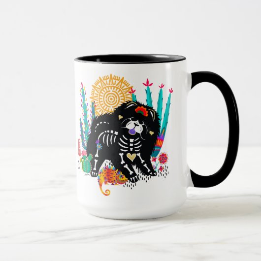 SUGARSKULL NIRVANA chow dog halloween 15 oz mok (Rechts)