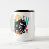 SUGARSKULL NIRVANA chow dog halloween 15 oz mok (Voorkant links)
