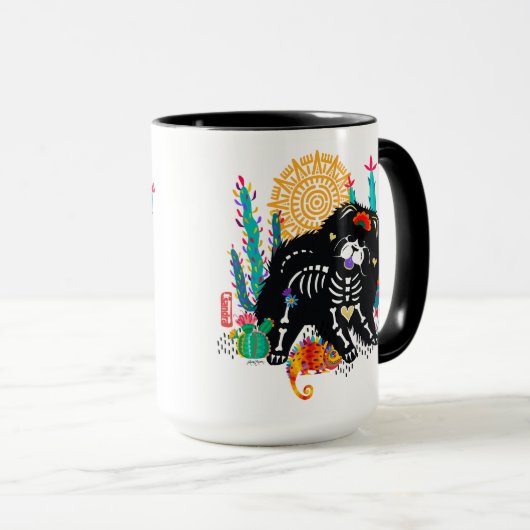 SUGARSKULL NIRVANA chow dog halloween 15 oz mok (Voorkant rechts)