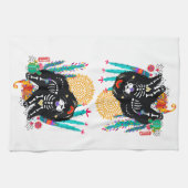 SUGARSKULL NIRVANA chow dog halloween Theedoek (Horizontaal)