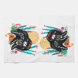 SUGARSKULL NIRVANA chow dog halloween Theedoek