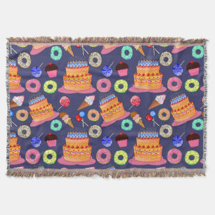 Sugary Delights: Schattig gebak thema patroon Deken