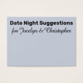 Suggestions de la nuit Date simple Carte bleue Dus (Devant)