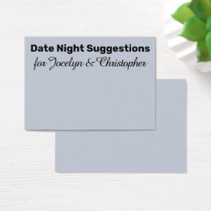 Suggestions de la nuit Date simple Carte bleue Dus
