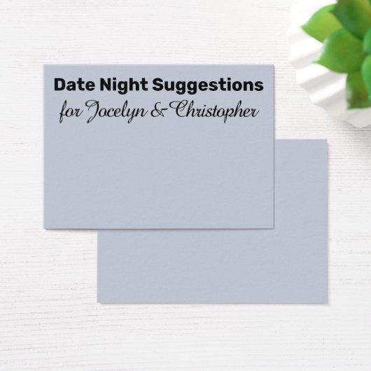 Suggestions de la nuit Date simple Carte bleue Dus (Bureau)