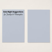 Suggestions de la nuit Date simple Carte bleue Dus (Devant & derrière)