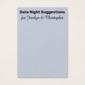 Suggestions de la nuit Date simple Carte bleue Dus (Devant)