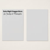 Suggestions de la nuit de date simple Carte gris c (Devant & derrière)