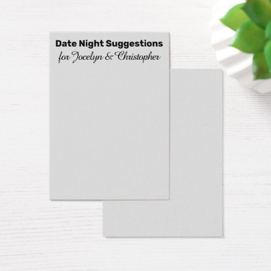 Suggestions de la nuit de date simple Carte gris c (Bureau)