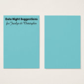 Suggestions de la nuit de date simple Carte Turquo (Devant & derrière)