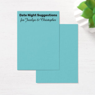 Suggestions de la nuit de date simple Carte Turquo