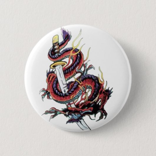Sui Riu Japanse Dragon Katana Ronde Button 5,7 Cm (Voorkant)