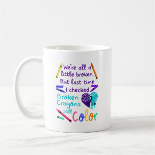 Suïcidale gedachten Prevention Broken Crayons Stil Koffiemok
