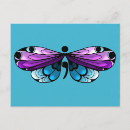 Suicide Awareness Butterfly Semi-colon Briefkaart