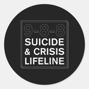 Suicide Awareness Crisis Lifeline 988 1 Ronde Sticker